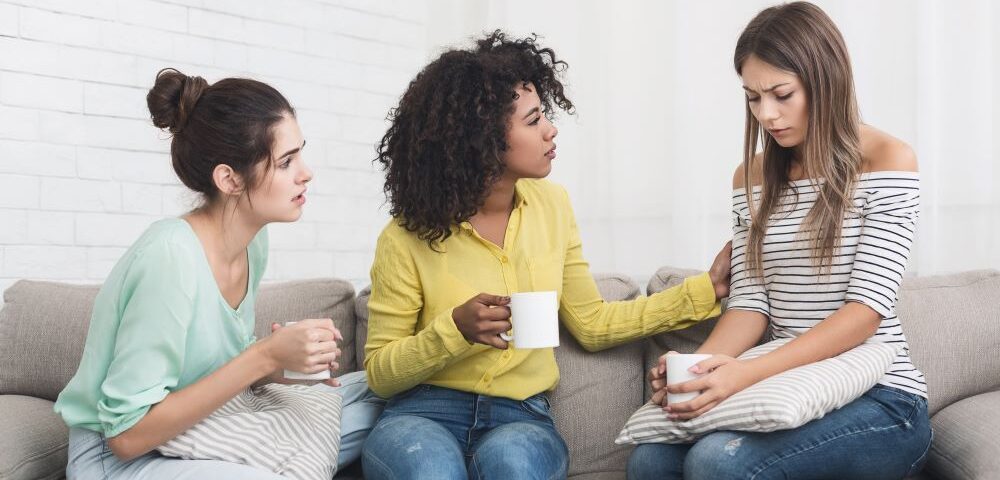 Friends supporting each other